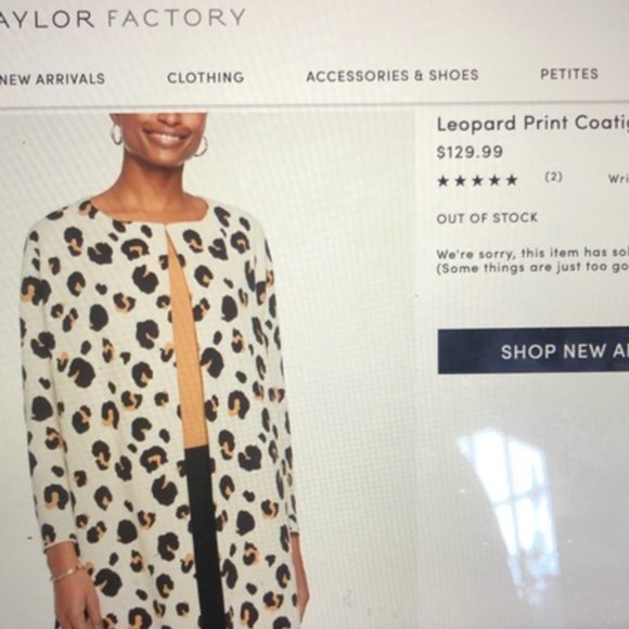 Ann Taylor Factory Snow Leopard Coatigan - Picture 2 of 4
